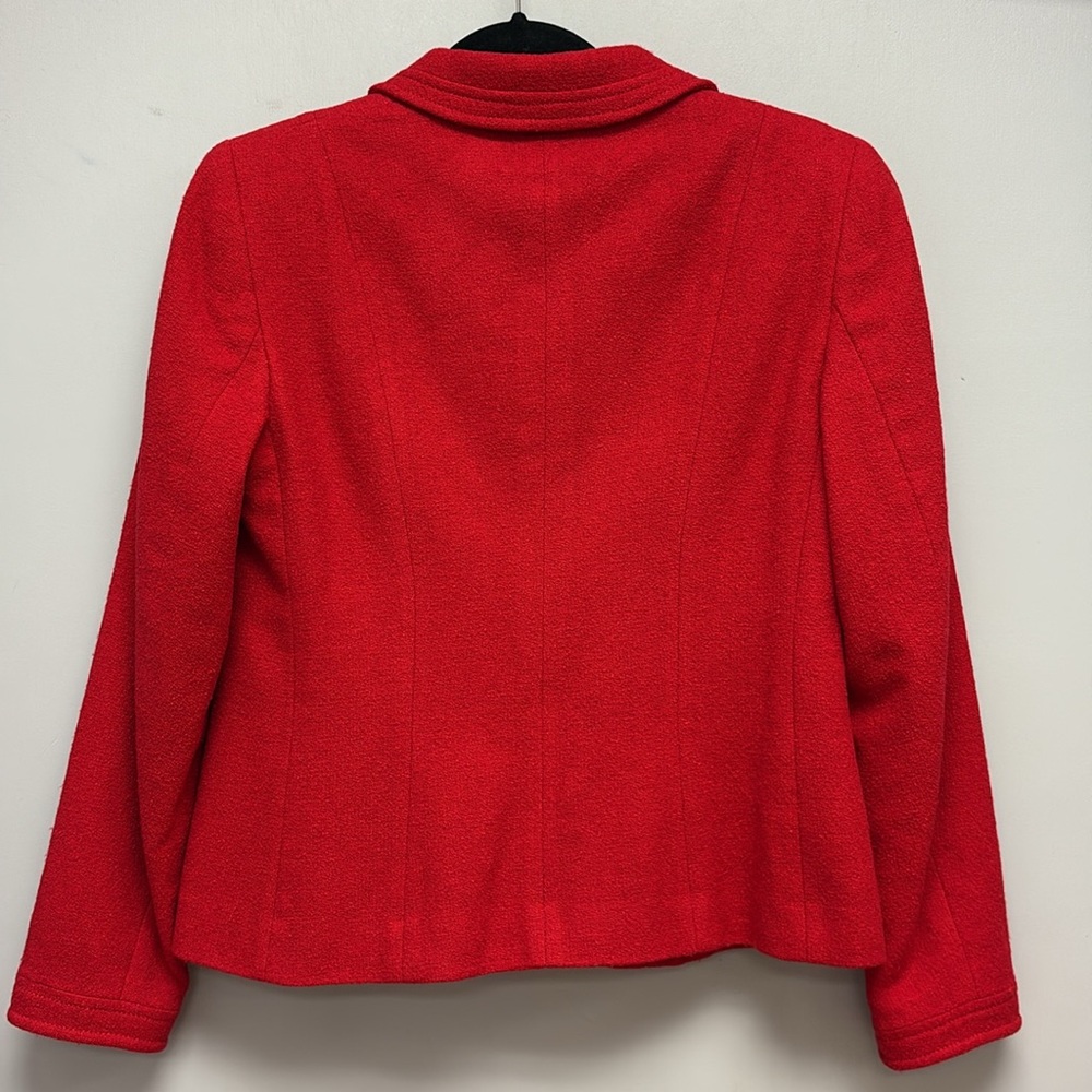 Escada Women’s Red Silk | Wool | Cashmere Blend Blazer -Made in Croatia Size 6 - Picture 2 of 10
